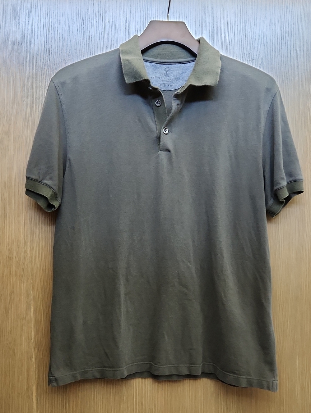 Brunello Cucinelli Polo Regular Fit, Size 50, Olive Gree Color